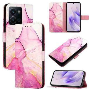 For vivo Y35 4G / Y22s 4G / Y22 4G Global PT003 Marble Pattern Flip Leather Phone Case(Pink Purple Gold)