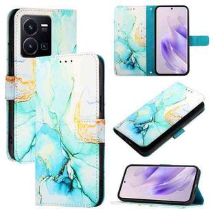 For vivo Y77 5G Global / Y77e 5G PT003 Marble Pattern Flip Leather Phone Case(Green)