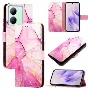 For vivo Y27 5G / Y27s 4G Global PT003 Marble Pattern Flip Leather Phone Case(Pink Purple Gold)