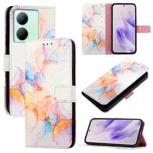 For vivo Y27 5G / Y27s 4G Global PT003 Marble Pattern Flip Leather Phone Case(Marble White)