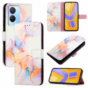 For vivo Y56 5G / Y16 4G / Y02s 4G PT003 Marble Pattern Flip Leather Phone Case(Marble White)