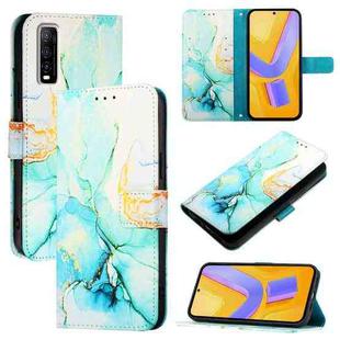 For vivo Y70s PT003 Marble Pattern Flip Leather Phone Case(Green)