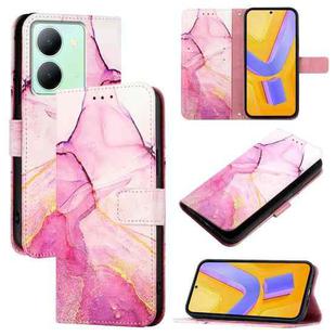 For vivo Y78+ / Y78 5G Global / V29 Lite PT003 Marble Pattern Flip Leather Phone Case(Pink Purple Gold)