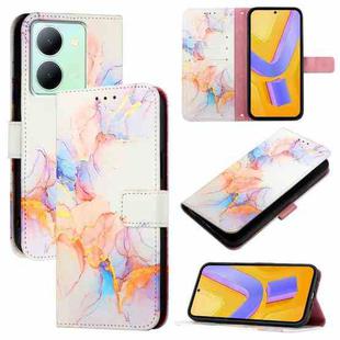 For vivo Y78+ / Y78 5G Global / V29 Lite PT003 Marble Pattern Flip Leather Phone Case(Marble White)