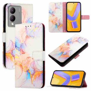 For vivoy Y17s 4G Global / Y17s 5G India PT003 Marble Pattern Flip Leather Phone Case(Marble White)