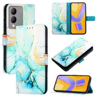 For vivoy Y17s 4G Global / Y17s 5G India PT003 Marble Pattern Flip Leather Phone Case(Green)