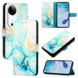 For vivo S19 PT003 Marble Pattern Flip Leather Phone Case(Green)