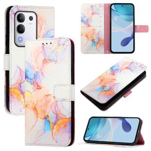 For vivo Y29 4G PT003 Marble Pattern Flip Leather Phone Case(Marble White)