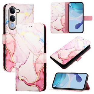 For vivo Y29s 5G / Y04 4G PT003 Marble Pattern Flip Leather Phone Case(Rose Gold)