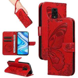 For Xiaomi Redmi Note 9 Pro 4G / Note 9S Swallowtail Butterfly Embossed Leather Phone Case(Red)
