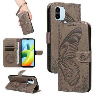For Xiaomi Redmi A1+ Swallowtail Butterfly Embossed Leather Phone Case(Grey)