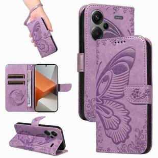 For Xiaomi Redmi Note 13 Pro+ Swallowtail Butterfly Embossed Leather Phone Case(Purple)