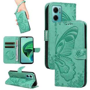 For Xiaomi Redmi 10 5G / Note 11E 5G Swallowtail Butterfly Embossed Leather Phone Case(Green)