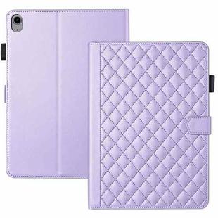 For iPad 10th Gen 10.9 2022 Rhombus Lattice Leather Smart Tablet Case(Purple)