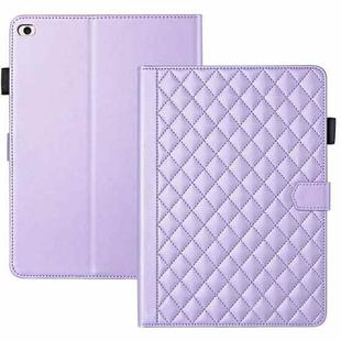 For iPad mini 5 / mini 4 / mini 3  Rhombus Lattice Leather Smart Tablet Case(Purple)