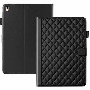 For iPad Air / Air 2 / 9.7 2017 / 2018 Rhombus Lattice Leather Smart Tablet Case(Black)
