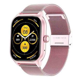 LEMFO LT10 2.01 inch TFT Screen Smart Watch Supports Bluetooth Call / Health Monitoring, Steel Strap(Pink)