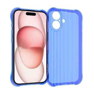 For iPhone 16 Water Ripple Fine Hole TPU Phone Case(Fluorescent blue)