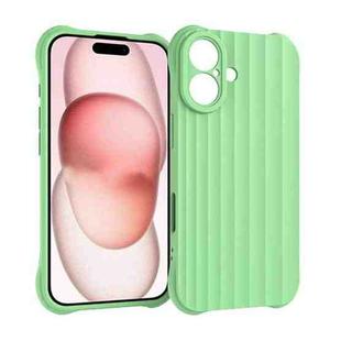 For iPhone 16 Water Ripple Fine Hole TPU Phone Case(Matcha Green)