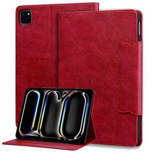 For iPad Pro 11 2024 Cat Buckle Leather Smart Tablet Case(Red)