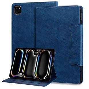 For iPad Pro 11 2024 Cat Buckle Leather Smart Tablet Case(Royal Blue)