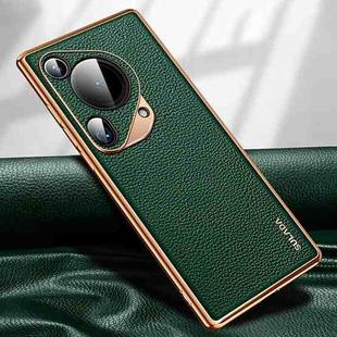 For Huawei Pura 70 Ultra SULADA TPU + Litchi Texture Leather Phone Case(Green)