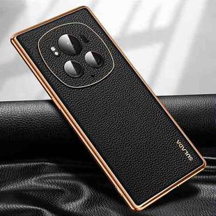 For Honor Magic6 Pro SULADA TPU + Litchi Texture Leather Phone Case(Black)