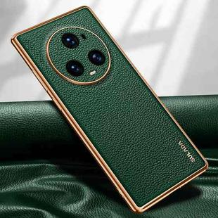 For Honor Magic5 Pro SULADA TPU + Litchi Texture Leather Phone Case(Green)