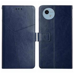 For Sharp Aquos Wish 4 HT01 Y-shaped Pattern Flip Leather Phone Case(Blue)