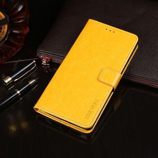 For Samsung Galaxy M01 idewei Crazy Horse Texture Horizontal Flip Leather Case with Holder & Card Slots & Wallet(Yellow)