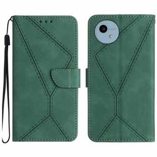 For Sharp Aquos Wish 4 Stitching Embossed Leather Phone Case(Green)