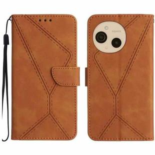 For Sharp Aquos sense9 Stitching Embossed Leather Phone Case(Brown)