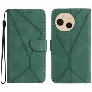 For Sharp Aquos sense9 Stitching Embossed Leather Phone Case(Green)