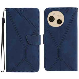 For Sharp Aquos sense9 Stitching Embossed Leather Phone Case(Blue)