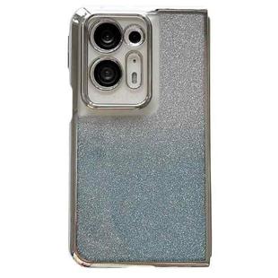 For OPPO Find N2 Electroplating Frame + Glitter Paper Full Coverage Phone Case(Blue)