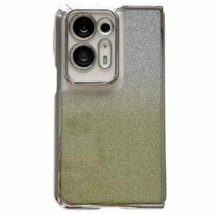 For OPPO Find N2 Electroplating Frame + Glitter Paper Full Coverage Phone Case(Green)
