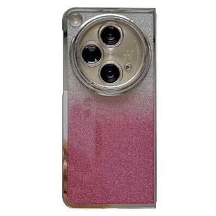 For OPPO Find N3 Electroplating Frame + Glitter Paper Full Coverage Phone Case(Pink)