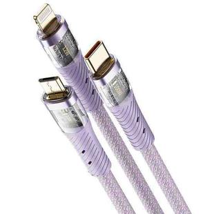 ROCK G20 1.5m 100W 3 in 1 USB-C / Type-C Fast Charging Data Cable(Purple)