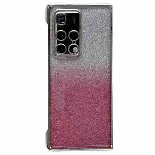 For Huawei Mate X2 Electroplating Frame + Glitter Paper Full Coverage Phone Case(Pink)