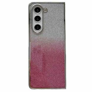 For Samsung Galaxy Z Fold4 Electroplating Frame + Glitter Paper Full Coverage Phone Case(Pink)