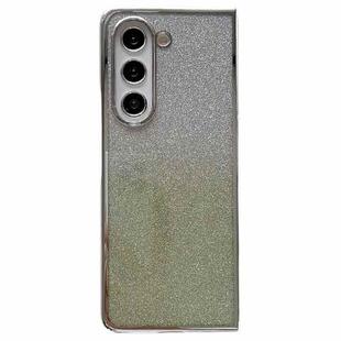For Samsung Galaxy Z Fold4 Electroplating Frame + Glitter Paper Full Coverage Phone Case(Green)