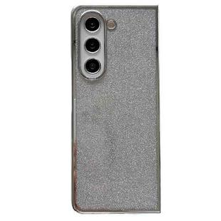 For Samsung Galaxy Z Fold5 Electroplating Frame + Glitter Paper Full Coverage Phone Case(Silver)