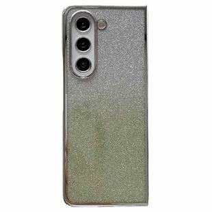 For Samsung Galaxy Z Fold6 Electroplating Frame + Glitter Paper Full Coverage Phone Case(Green)