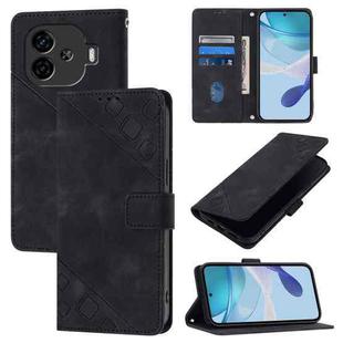 For vivo iQOO Z9 / iQOO Z9 Turbo 5G Skin Feel Embossed Leather Phone Case(Black)