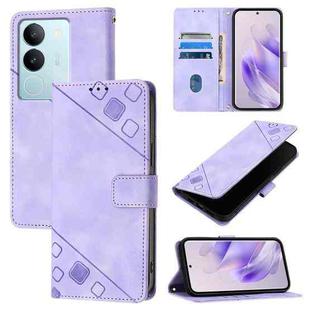 For vivo V29 5G Global / V29 Pro Skin Feel Embossed Leather Phone Case(Light Purple)