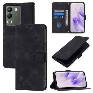 For vivo V29e 5G Global / Y200 5G Global Skin Feel Embossed Leather Phone Case(Black)