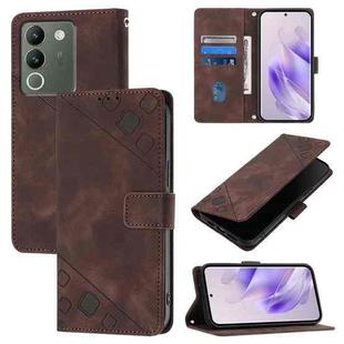 For vivo V29e 5G Global / Y200 5G Global Skin Feel Embossed Leather Phone Case(Brown)