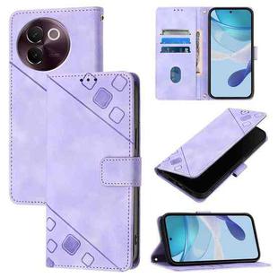 For vivo V30e 5G Global Skin Feel Embossed Leather Phone Case(Light Purple)