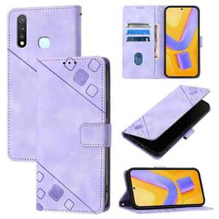For vivo Y19 / Y5s / U3 / U20 / Z5i Skin Feel Embossed Leather Phone Case(Light Purple)