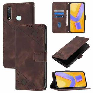 For vivo Y19 / Y5s / U3 / U20 / Z5i Skin Feel Embossed Leather Phone Case(Brown)